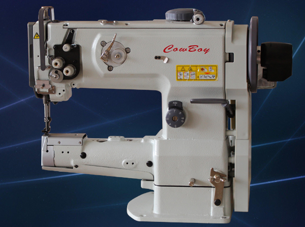 CB6900 Máquina de recta triple arrastre con brazo cilíndrico para materiales pesados